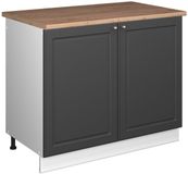 Vicco Wastafelkast Fame-Line, Anthrazit-Gold Landhaus/Wit, 100 cm, WB Eik