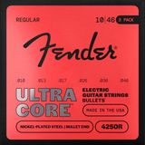 Fender 4250R UltraCore Elektrische Gitaar Snaren Nickel Plated Steel Bullet End Light (010-046) 3-Pack