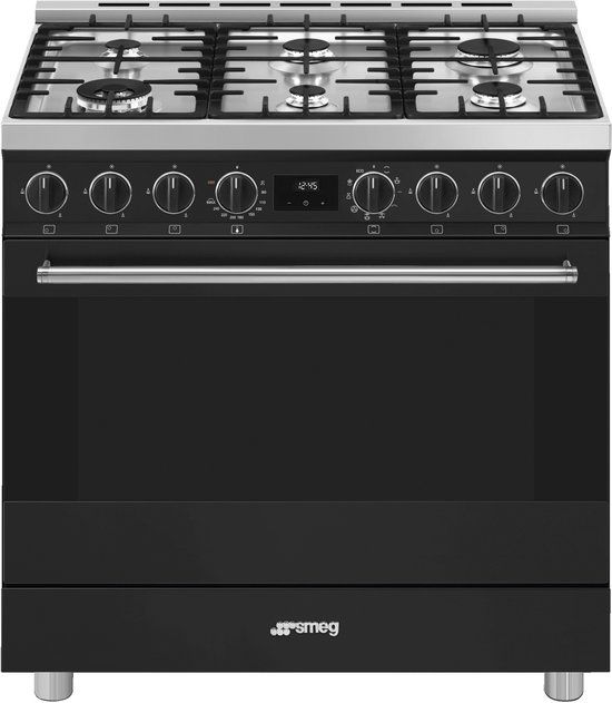 SMEG B91GMMBNLK2 - Gasfornuis - 90 cm - Mat Zwart