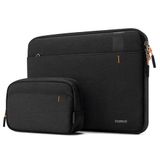 Inateck 360° bescherming 13,3 inch laptophoes, compatibel met 14 inch MacBook M1/M2/M3 Pro/Max 2021-2023, 13" MacBook Air 2012-2017, 13" MacBook Pro 2012-2015, laptoptas met accessoiretas, zwart