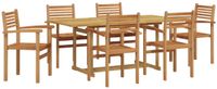 vidaXL - Eettafel Set - Bruin - Massief Teakhout