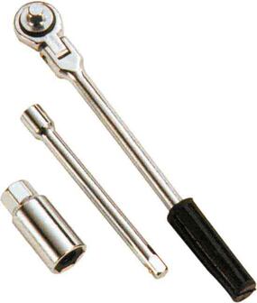 Carpoint Bougiesleutel 21mm Incl. verlengstuk - Ratel tbv. bougie