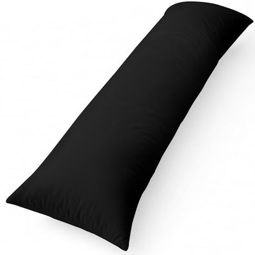 Utopia Bedding Zijslaapkussen, Microvezel Zwangerschapskussen, Ademend en Zacht Borstvoedingskussen (1, Zwart, 40x145 cm)