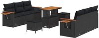 vidaXL Tuinbank Set Zwart Polyrattan