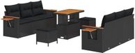vidaXL Banc de jardin noir polyrotin