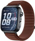 By Qubix Qubix Nylon Ribbelbandje Bruin voor Huawei Watch Fit 5 / 4 / 3