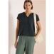Blouse à manches courtes et mélange de textures