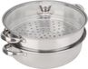 Casserole à vapeur 2 couches - Acier inoxydable - Conception durable - Poignées ergonomiques - 27 x 27 x 19,5 cm - Compartiment vapeur poreux - Marmite à vapeur