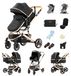 Z87 Landau 3-en-1 - Multifonctionnel, Pliable, Position assise et couchée, Compatible avec les sièges auto, Convient aux 0-3 ans - Noir