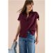Basic blouse met overhemdkraag in effen kleur