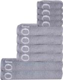 JOOP! Handdoek Classic Grijs Katoen 50x100 cm Set van 10