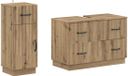 vidaXL - 2-delige - Badkamerkast - Set - HOORN - Artisanaal - eiken - Bewerkt - hout
