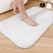 Bol Tapis de bain - Tapis de salle de bain Microfibre douce 40 x 60 cm - Fluffy Shaggy - Ultra absorbant - Antidérapant - Lavable en machine pour douche salle de bain - Blanc