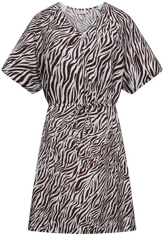 Freequent Jurk FQmele 208113 - Maat M - Bruin - Zebraprint