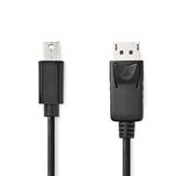 Nedis CCGL37400BK10 Mini DisplayPort Kabel 1 m DisplayPort 1.2 Zwart