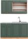 Vicco Fame-Line Cuisine une personne – 140 cm, WB Marbre Vert-Or Pays/Or Chêne Power