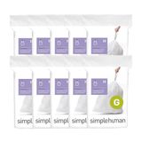 simplehuman Code G 200 Count, echte custom fit voeringen, trekkoord vuilniszakken in dispenserpakketten, 30 liter/8 gallon, wit