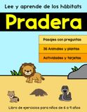 Lee y aprende de los hábitats: Pradera: Libro de ejercicios para niños de 6 a 9 años