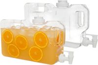 Gerimport Distributeur d'eau avec robinets - 2x 4 Litres - Plastique transparent