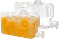 Gerimport Distributeur d'eau avec robinets - 2x 4 Litres - Plastique transparent