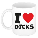 Bellatio Decorations Cadeau mok - rood - I love dicks - 300 ml - keramiek