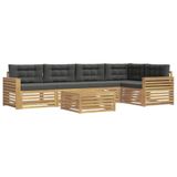 vidaXL - Buiten - bank - set - 6 - st - Wit - en - antracietkleurig - Polyester