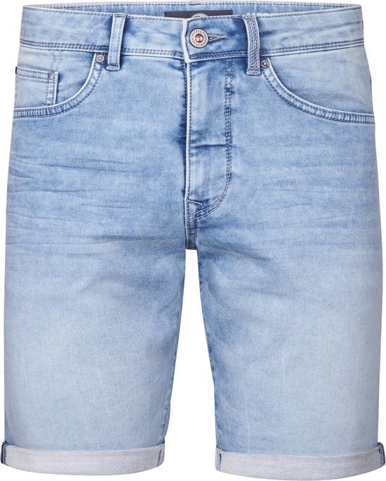 Petrol Industries Heren Denim Short - Slim Fit - Stretch - Korte Broek - Elastische Tailleband - Spijkerbroek - Herenkleding - Blauw - Maat XL