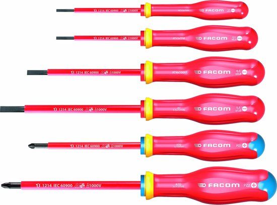 Facom ATDVE.J6PB Schroevendraaierset - 6 stuks - Sleuf/PZ
