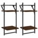 VidaXL Wandschappen 2-laags met stangen 2 st 30x25x65 cm bruineiken
