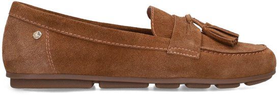 No Stress Dames Bruine suède loafers met franjes Maat 40