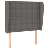 VidaXL Hoofdbord met randen 93x23x118/128 cm kunstleer grijs