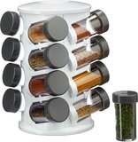 Kruidenrek - met 16 potjes - draaibaar - kunststof - wit