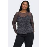 ONLY CARMAKOMA top Plus Size met panterprint - zwart