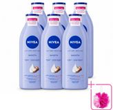 Nivea Lait pour le corps lisse 6 x - Beurre de karité - 72 heures d'hydratation - Pour peau sèche - 400 ml