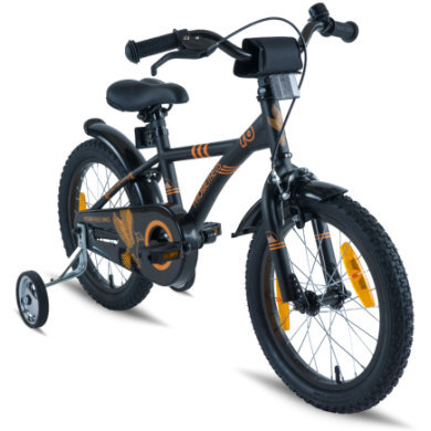Prometheus Bicycles ® Hawk Fiets 16'', matzwart-oranje - Zwart