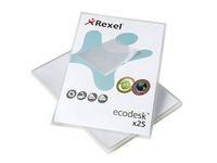 Rexel Ecodesk 2102243 A4-documentenmappen, 25,100% recyclebaar, milieuvriendelijk, 140 micron dik, mat oppervlak met reliëf, 2102243, transparant