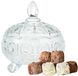 Excellent Houseware Bonbonniere met deksel - transparant deco glas - 12 x 13 cm - snoeppot