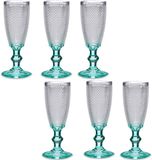 Vivalto Luxe Champagneglazen Monaco serie set 12x blauwe voet 180 ml