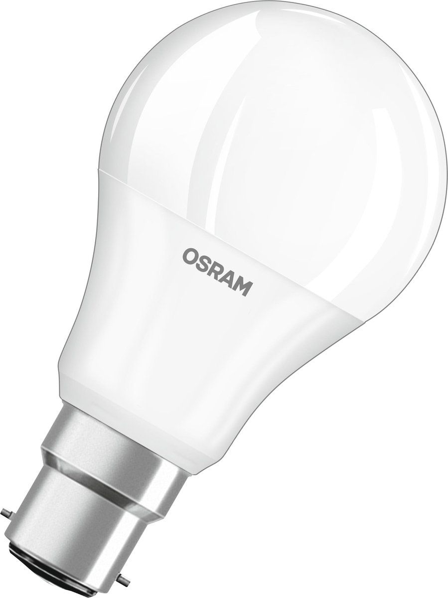OSRAM LED lamp | B22d | Cool White | 4000 K | 8.5W | Replacement for 60W Incandescent bulb | Frosted | LED BASE CLASSIC A