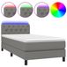 VidaXL Boxspringbed met matras en LED-verlichting, donkergrijs, 90x200 cm, gestoffeerd