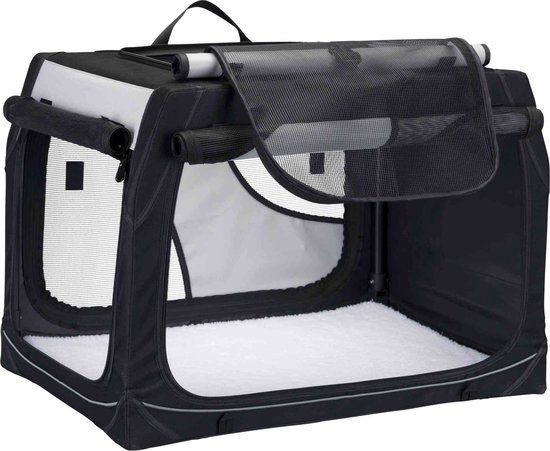 TRIXIE Reismand Vario Dubbel Zwart / Grijs - 91x60x61/57 cm