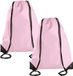 Merkloos Sport gymtas/draagtas met rijgkoord - 2x - lichtroze - 34 x 44 cm - polyester - verstevigde hoeken