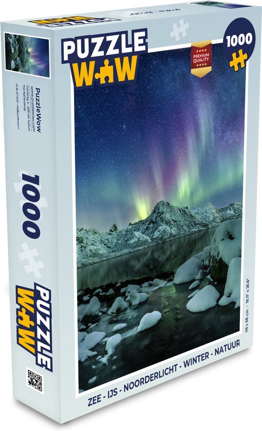 MuchoWow Puzzel Zee - IJs - Noorderlicht - Winter - Natuur - Legpuzzel - Puzzel 1000 stukjes volwassenen - Sinterklaas cadeautjes - Sinterklaas voor grote kinderen