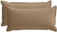 vidaXL - Taie d'oreiller - 2 pièces - Bois - Taupe - 40 x 80 cm - Polyester