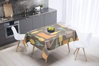 Bonamaison Tafelkleed, Anti-Mold, Sneldrogend, Waterdicht, 100% Polyester Tafellaken, Willekeurig patroon, 140 x 140 Cm