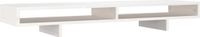 vidaXL Monitorstandaard - 100x27x14 cm - massief grenenhout - wit
