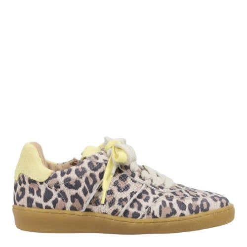 DWRS POONA leren sneakers panterprint/butter