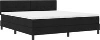 vidaXL Boxspringbed met LED-stripverlichting Zwart 180 x 200 cm Stof