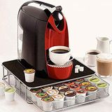 BAKAJI Metalen capsulehouder voor 30-60 koffiecapsules, lade voor het opbergen van capsules en koffiepads