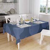 Bonamaison Tafelkleed, Anti-Mold, Sneldrogend, Waterdicht, 100% Polyester Tafellaken, Blauw, 140 x 160 Cm